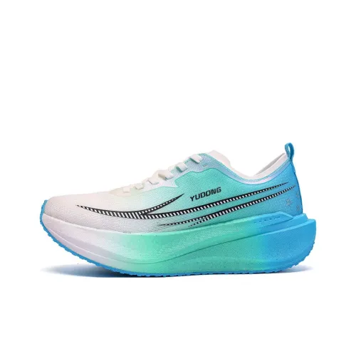 YUDONG Cushioning Anti Slip Wear Resistant Breathable Lightweight Rebound Low Top Running Shoes Men's Peacock Blue