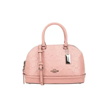 COACH Sierra Leather Dome Bag Handbag Portable Crossbody Bag Crossbody Bag Small Size Women's Meat Cherry Blossom Pink