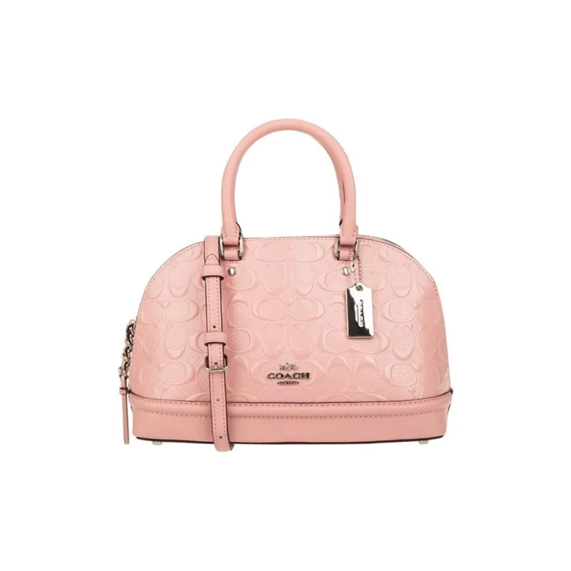 COACH Sierra Leather Dome Bag Handbag Portable Crossbody Bag Crossbody Bag Small Size Women's Meat Cherry Blossom Pink-0