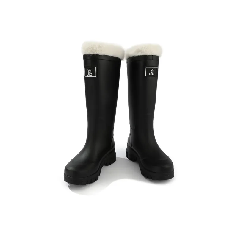 UBZ Waterproof Rain Boots Women's Natural Black-1