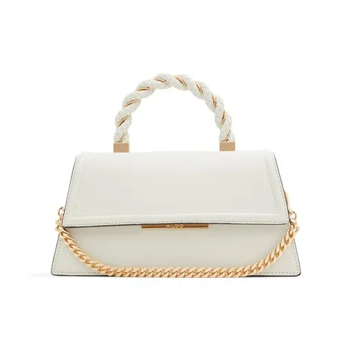 ALDO Artificial Leather Handbag Medium Size Women's White Beige/Black-0