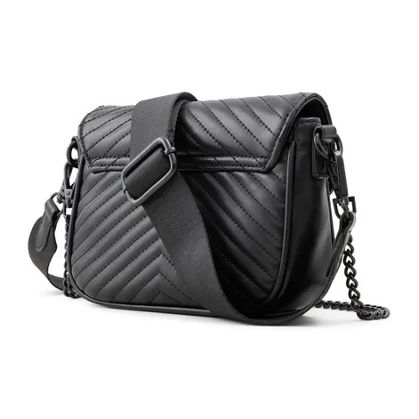 ALDO Artificial Leather Crossbody Bag Trumpets Women's Pure Black/Black Gold/Bone-1