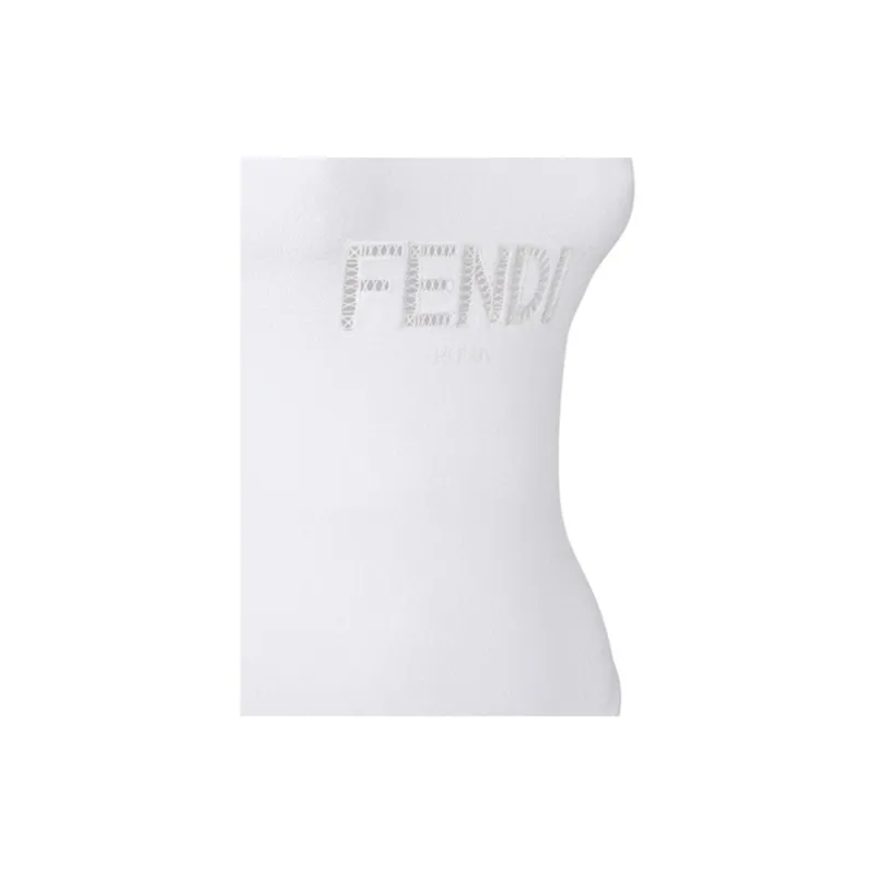 FENDI Ff Lycra Swimsuit 'Milk White'-2