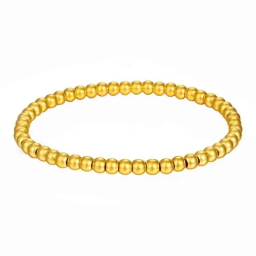 KING TAI SANG Traditional Style Fortune Bead Gold Bean Versatile #Good Luck Solid Gold Priced In Gram Bracelets Women's