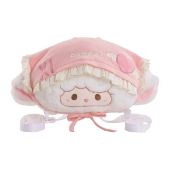 Holding Bamboo Polyester Backpack Regular Unisex White & Pink