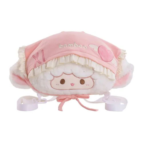 Holding Bamboo Polyester Backpack Regular Unisex White & Pink