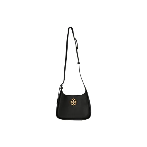 TORY BURCH Miller Litchi Grain Leather Shoulder Bag, Crossbody Bag, Shoulder Bag Trumpets Women's Black