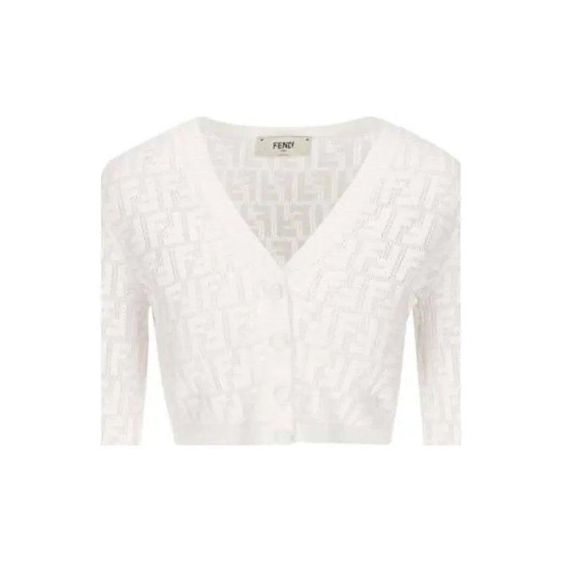 FENDI Crop Tops Women's White-2