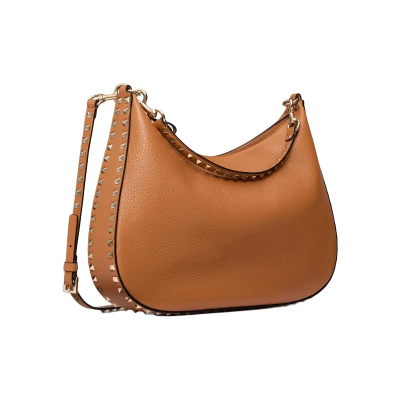 Valentino GARAVANI Calfskin Shoulder Bag Trumpets Women's Almond-1