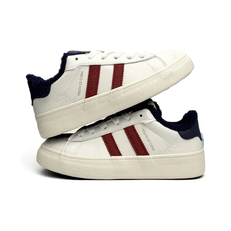 Mengsai Thermal Slip Resistant Low Top Skateboard Shoes Women's Red Blue-3