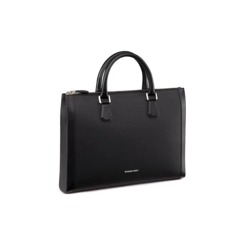 STEFANO RICCI Calfskin Briefcases Men's Black-1