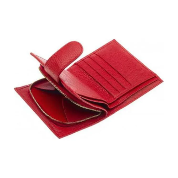 RAPPORT Textured Leather Coin Purse Regular Women's Red-1