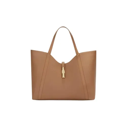 Furla GOCCIA Calfskin Handbag Extra Large Women's Desert
