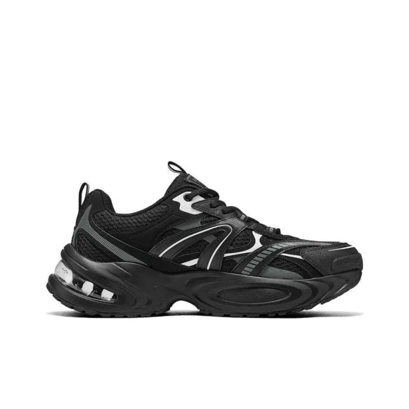 Skechers Lifestyle Cushioning Wear Resistant Low Top Chunky Sneakers Men's Black-1