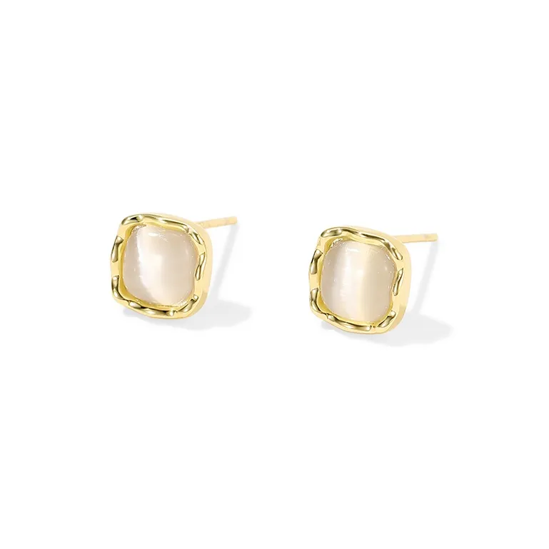 DODOGOGO Alloy S925 Silver Stud Earrings Women's-1