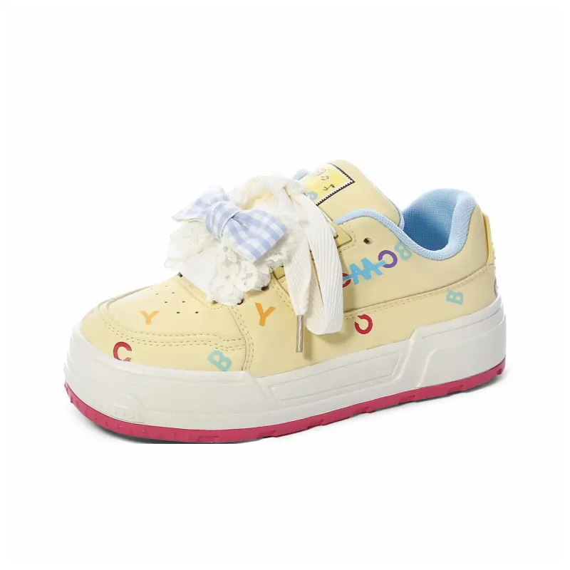 KAAVER OTTO Slip Resistant, Abrasion Resistant, Lightweight, Breathable Low Top Skateboard Shoes Women's Cream Yellow-2