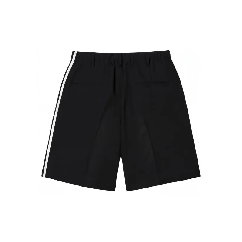 Y-3 Stripe-Detailed Knee-Length Shorts Black-1