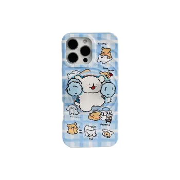 Wei Xin Acrylic Material Couple Dog Magnetic Stand Phone Cases Compatible With IPhone 16/15 Pro Max/Apple 13/14 Pro/Max