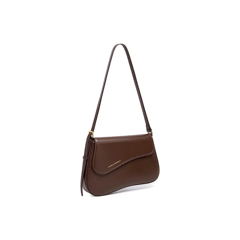 Vigno Synthetic Leather One Shoulder Baguette Bag Regular Women's Black/Dark Brown/Khaki-2