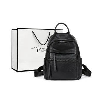 MILLIE'S Cow Leather Backpack Regular Women's Black