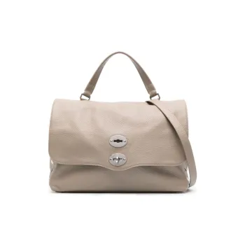 Zanellato Cow Leather One Shoulder Handbag Medium Size Women's Taupe