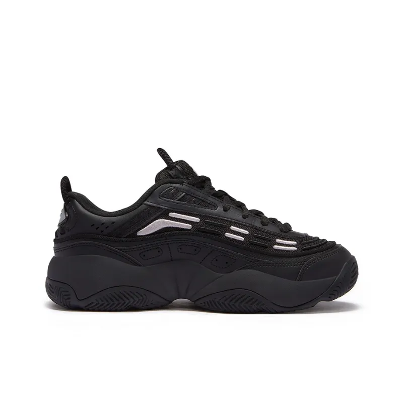 FILA FUSION Slip Resistant Low Top Vintage Basketball Shoes Men's Black-1