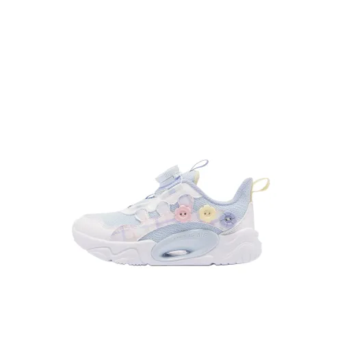 QIAODAN Anti Slip Wear Resistant Low Top Kids Lifestyle Shoes Jordan White/Dream Blue Children Aged 3 7 Years Old