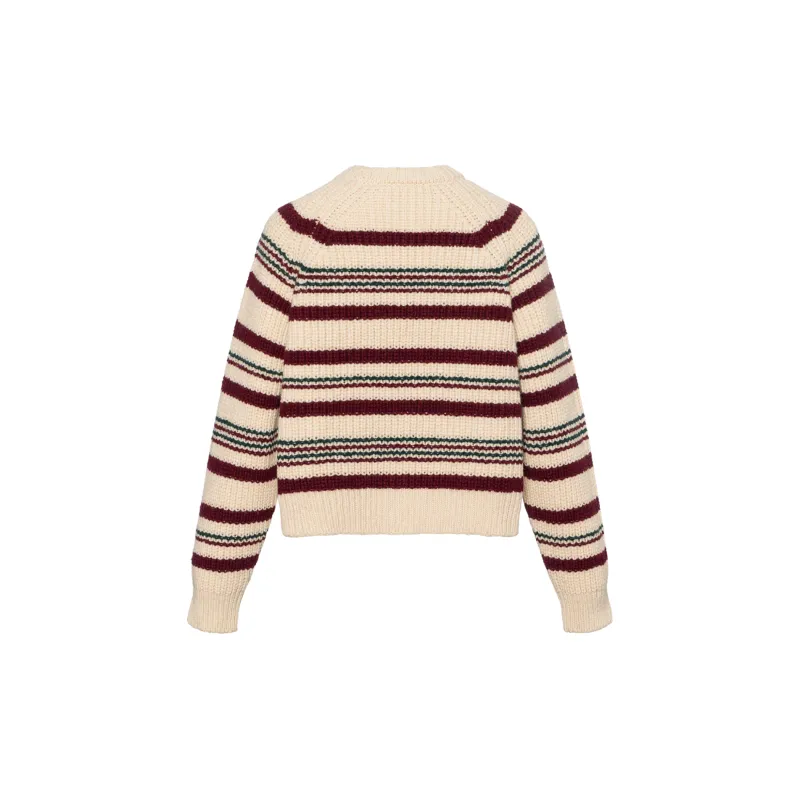 CELINE Crew Neck Sweater In Striped Ribbed Wool-1
