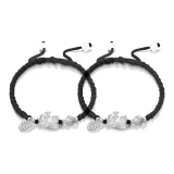 S999 Fine Silver-Chinese Auspicious Animal "Qingjie" Bracelet (Black+Black)