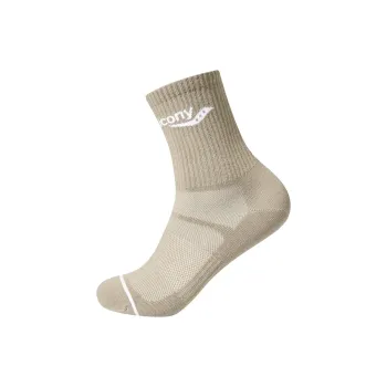 Saucony Polygiene Mid Calf Socks Unisex 1 Pack Light Khaki