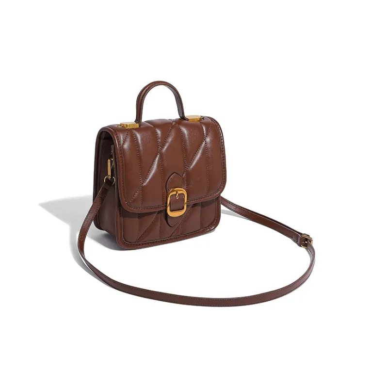 Vigno Synthetic Leather One Shoulder Crossbody Double Shoulder Handbag Regular Women's Black/Brown/Ecru-12