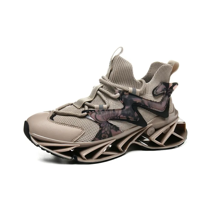 Bull Charm Height Increasing Anti Slip And Wear Resistant Mid Top Chunky Sneakers Men's-1