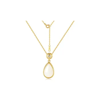 Andaozi Natural Hetian Jade Necklace Pale Greenish White Jade Unisex