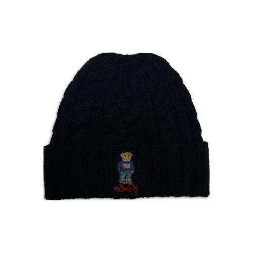 Polo Ralph Lauren Polyester Wool Nylon Beanies Men's Black