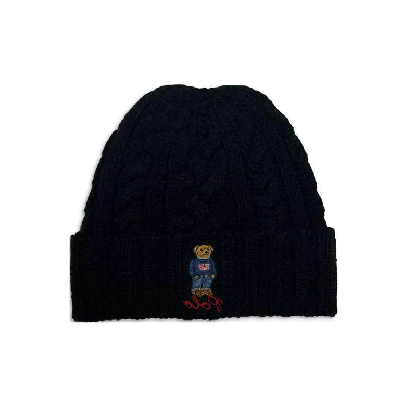 Polo Ralph Lauren Polyester Wool Nylon Beanies Men's Black-0