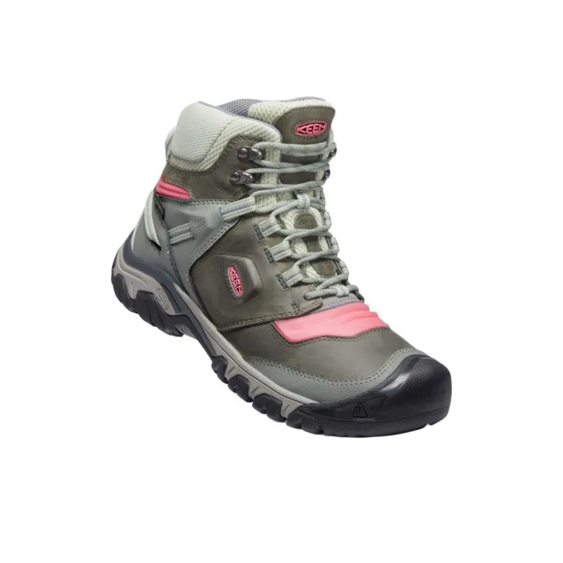 KEEN Ridge Fle Anti Slip Wear Resistant High Top Hiking Shoes Women's Green-1