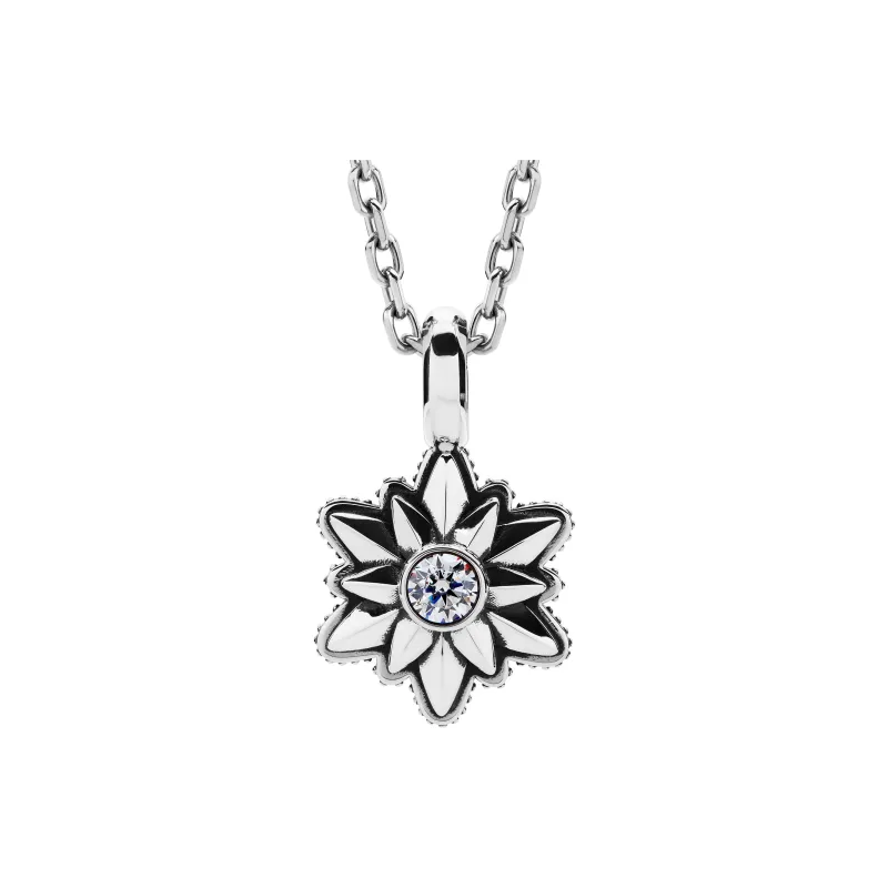 ROCK&RIDE 925 Sterling Silver With White Zircon Inlaid Charm/Pendant Unisex-0
