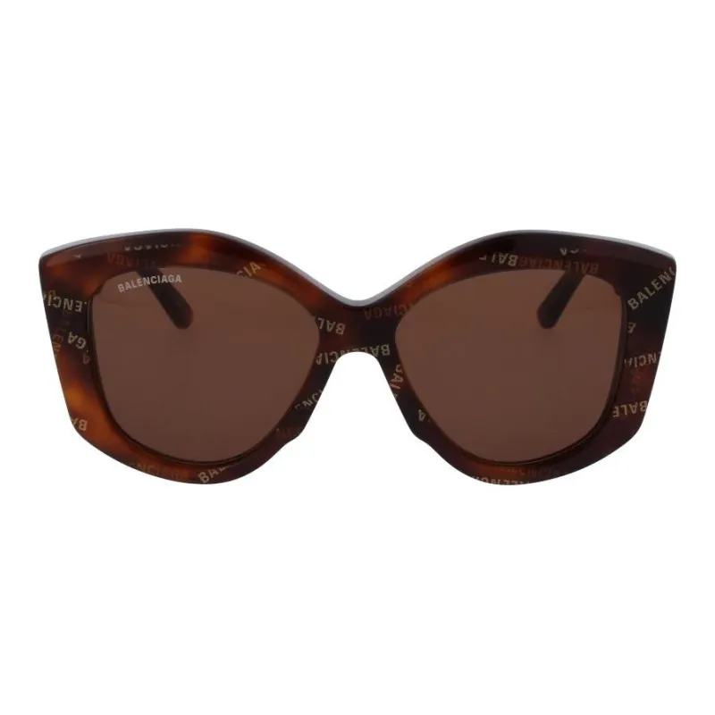 Balenciaga Acetate Irregular Shape Sunglasses Women's Tortoiseshell-1