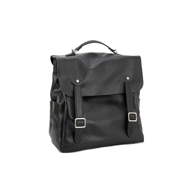 VENOF Top Grain Cow Leather Backpack Large Size Women's Vegetable Tanned Black/Vegetable Tanned Coffee-6