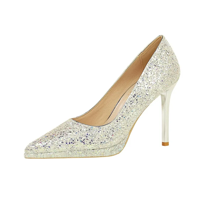 QITUMAUL Slim Heel High Heels 11cm Women's-4