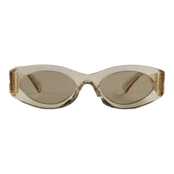 MIU MIU Acetate Oval Sunglasses Women's Brown