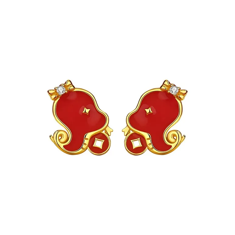ZUOHUO S925 Silver Stud Earrings Women's Champagne Gold-0
