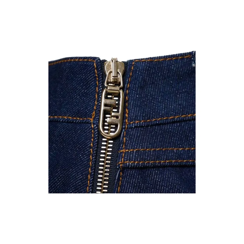 FENDI FW22 Denim Short Skirts Women's Blue-2