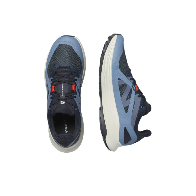 SALOMON ULTRA FLOW Anti-Slip Wear-Resistant Low-Top Casual Trail Running Running Shoes Men's Gray Blue-3