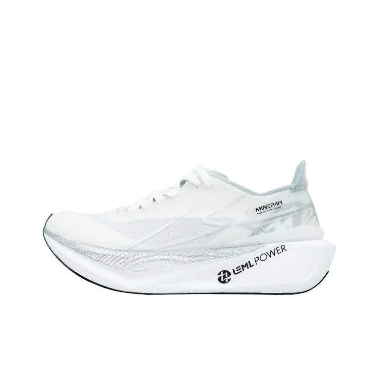 MINEPAIR Non slip Support Low Top Full Length Carbon Plate Casual Running Shoes Unisex White-0
