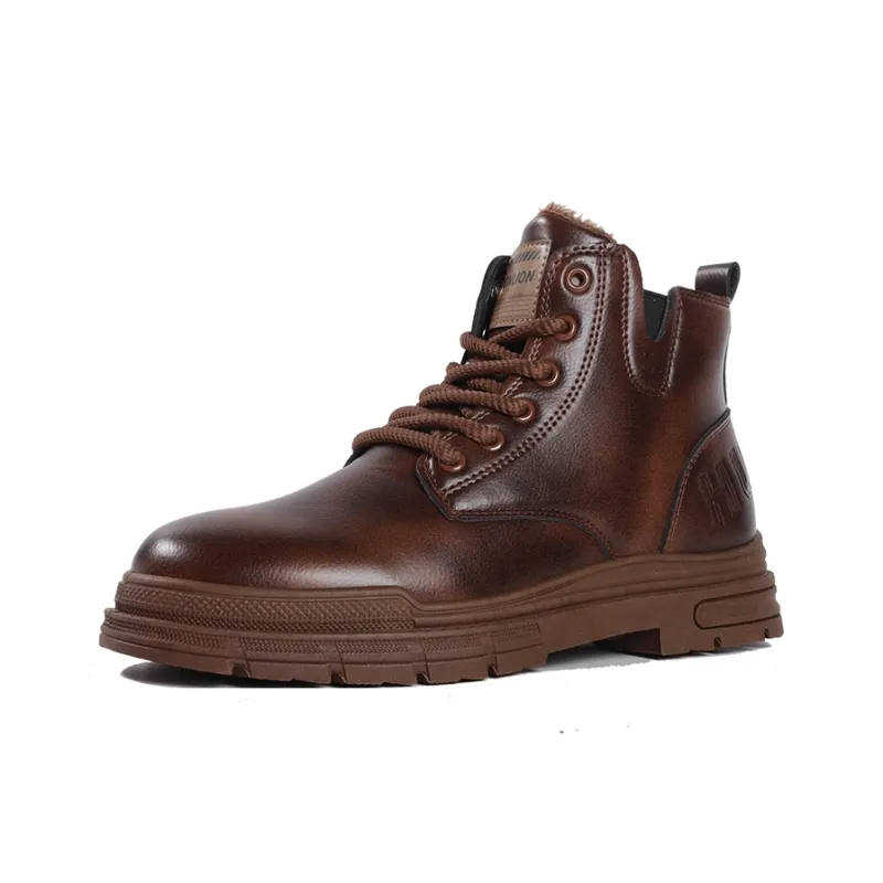 Tonlion Short Martin Boot Men's Brown-1