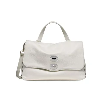Zanellato Calfskin Messenger Bag, Shoulder Bag, Crossbody Bag, Handbag Medium Size Women's White
