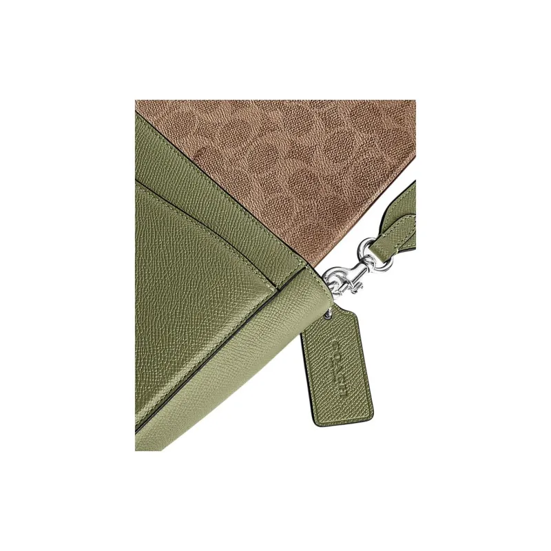 COACH Cow Leather With PVC Messenger Bag, Crossbody Bag, Shoulder Bag Medium Size Men's Moss Green-3