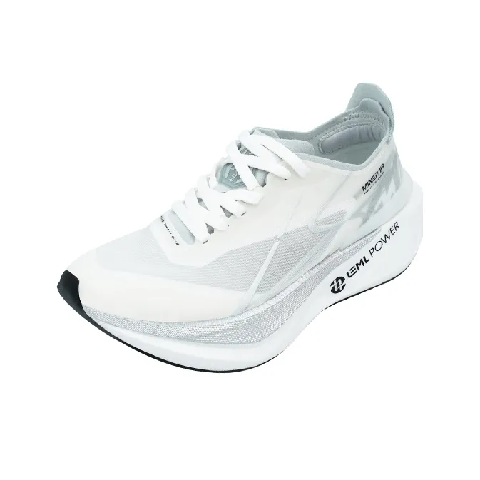 MINEPAIR Non slip Support Low Top Full Length Carbon Plate Casual Running Shoes Unisex White-2