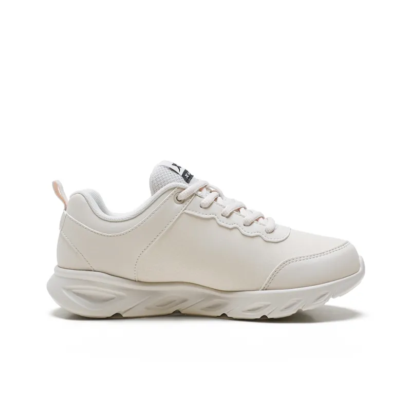 XTEP Wear Resistant Water Resistant And Warm Low Top Casual Running Shoes Women's White Sand Gray-1